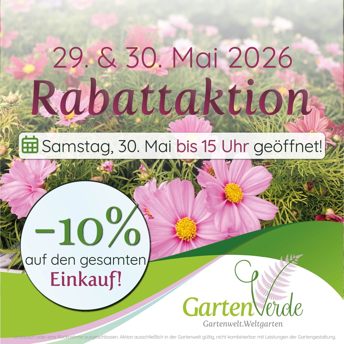 Rabattaktion 29.-30. Mai 2026