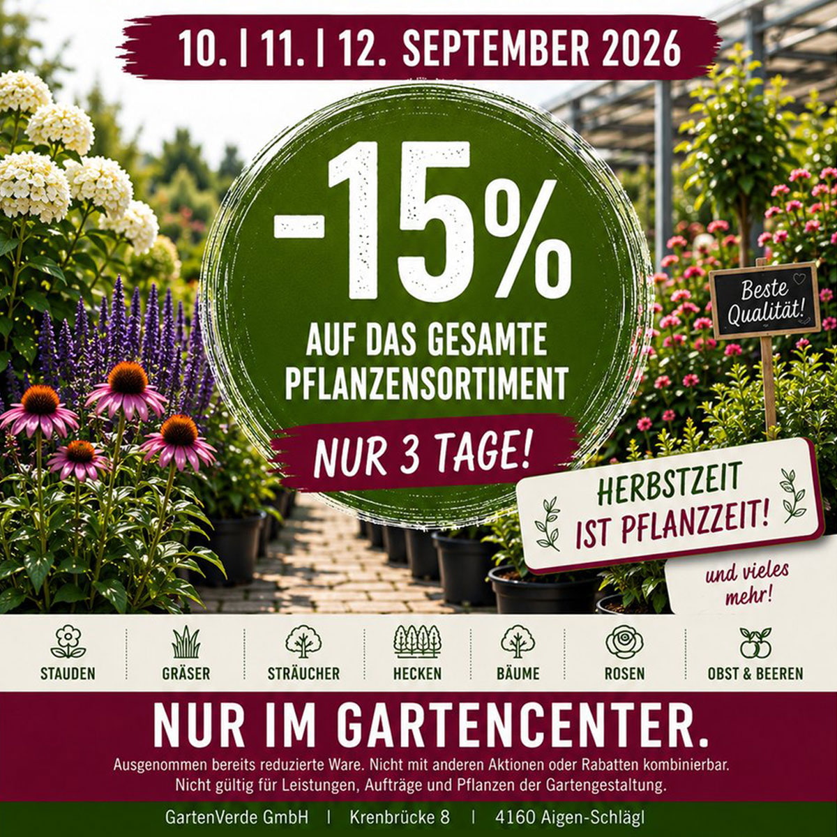 Pflanzentage 10.-12. September 2026